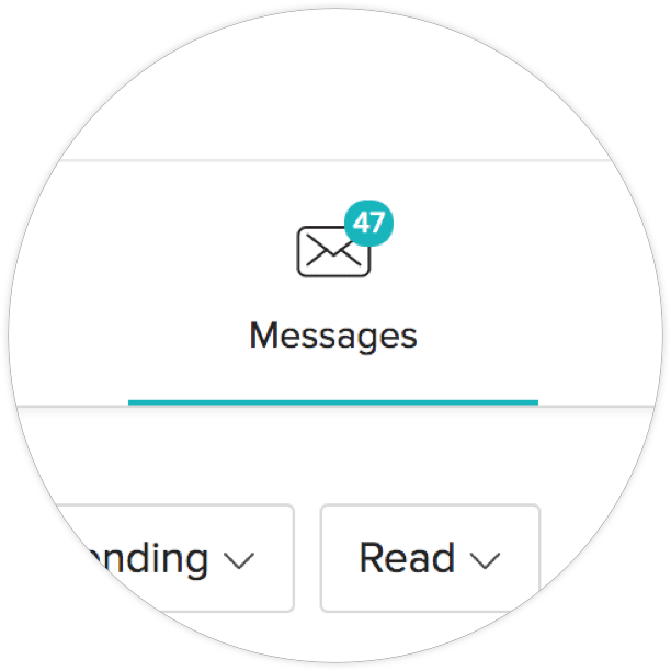 Zoom to show notifications icon on Messages screen
