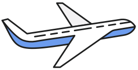 sticker-style icon of a large passenger airplane