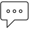 icon of a speech bubble with an ellipsis in it, like a messaging or SMS app would use