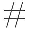 icon of a hashtag (#)