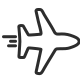 icon showing an airplane in flight